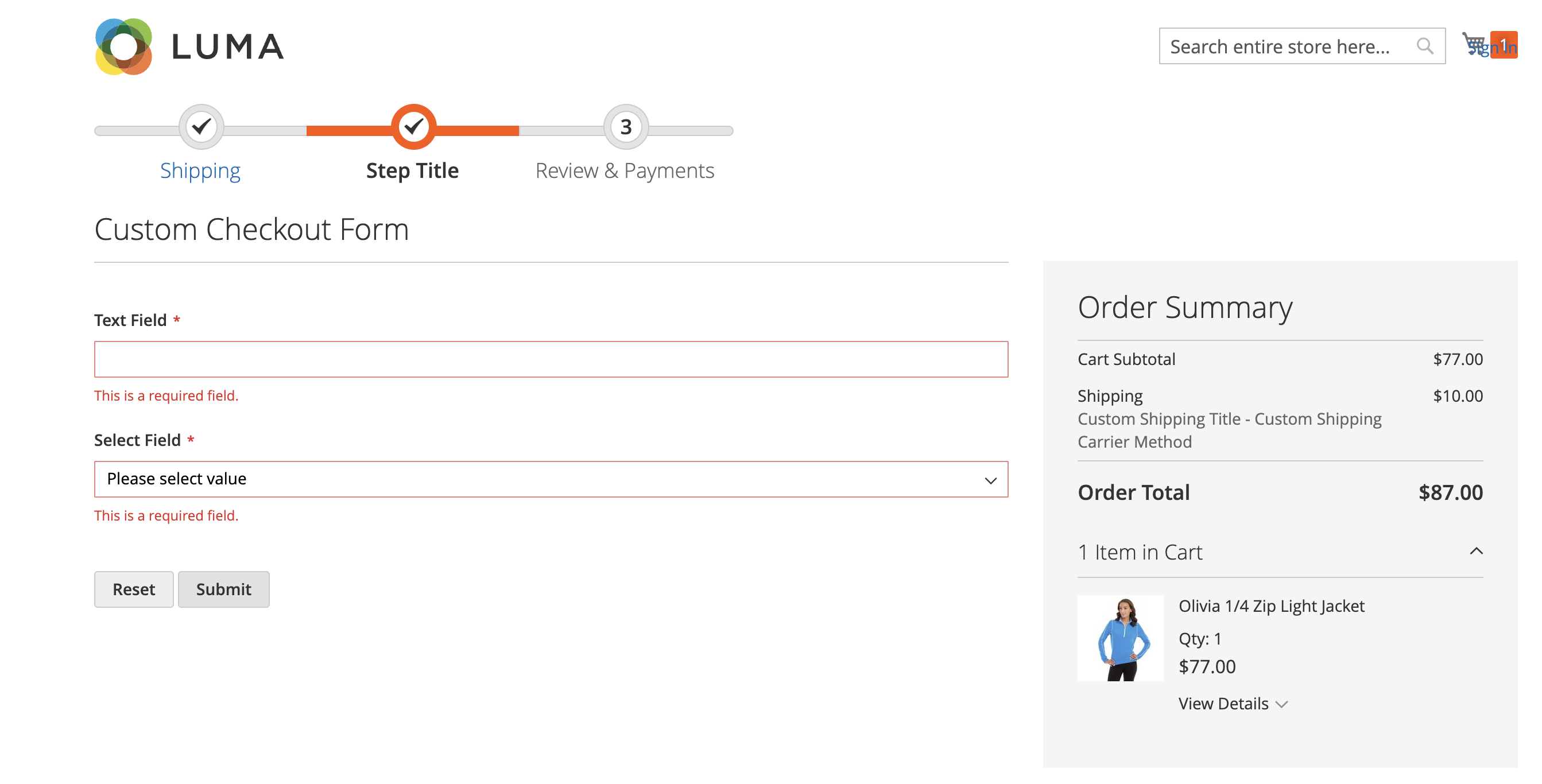 add a new input form to the Checkout page in Magento 2